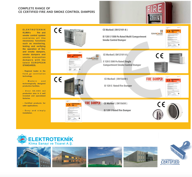 COMPLETE RANGE OF CE CERTIFIED FIRE AND SMOKE CONTROL DAMPERS